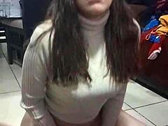 A stunning blonde amateur indulges in solo play and then gives a sensual blowjob