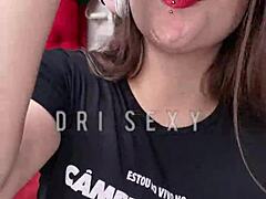 Watch this sexy brunette teen masturbate her pink pussy?