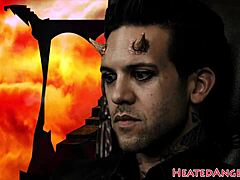 inked goth babe rides cock in cowgirl position