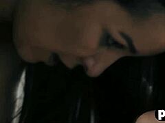 Slender woman dominates in a challenging scenario