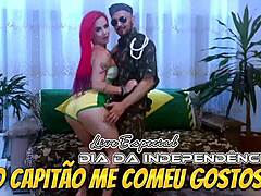 Brazilian captain enjoys sexy old woman on Independence Day