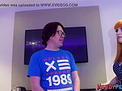 British amateur babe sucks Leeds nerds' hard cocks eagerly