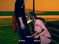 Lazy AI girl gets island massage 😏