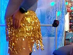 hotwife steffi flashes her redhead pussy in a solo mardi gras dance 😏