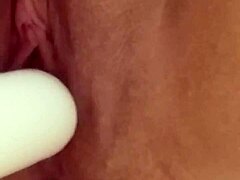 She fucks her pussy with dildo and squirts