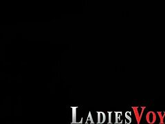 busty domina masturbates in front of neighbors with big tits