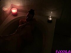 Brooke enjoys a steamy bath before taking cock.