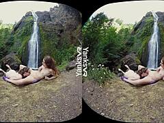 Yanks beauty sierras wet orgasm in vr video with glasses and outdoor masturbation