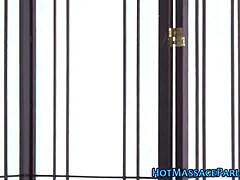 Does masseuse with tats suck monster cock?