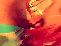 Amateur oral session with deep throat action