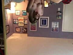 Cute petite teen fingering her tight pussy in solo play