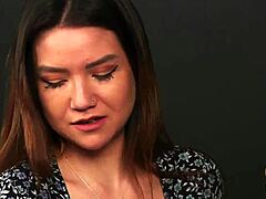 asian yoga babe jerks cock of partner in cfnm session