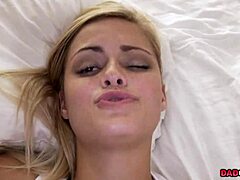 Blonde Madison Hart casually enjoys her stepdaddy's big cock in POV.