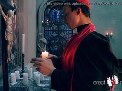 Church Man in Uniform After Service