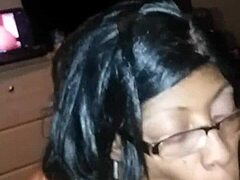 Ebony Sucks Black Cock in Intense Blowjob Session