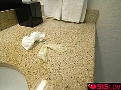 Abbie Maley bends over and lets him slide his girthy dick deep inside her inexperienced pussy