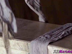 Natural European babe gets intense oral action