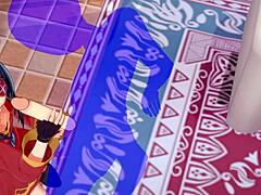 Megumin hentai action with hard handjob and blowjob! 😍