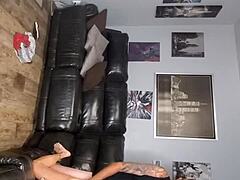 Neighbor caught me watching porn, so i sucked his cock and got fucked doggystyle