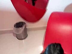 My stepsister bends over and swallows cum every day with big tits