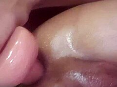 this tight shemale starts with pov solo play, easing the huge 11 inch dildo into her ass for transsexual assfucking.