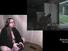 playing naked last of us 2, part 9, with my fat ass tattooed body on display