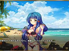 Narrative tale of erotic anime scene with Zhao Zhong in swimsuit from Makoihime Musou