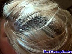 Real party teens banging in a wild threeway!