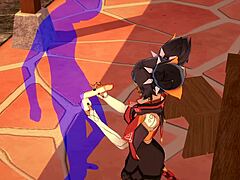 Genshin Impact Hentai Featuring Xinyan in Cosplay