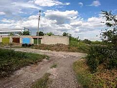 Teen Swallows Cum Behind Garage Outdoors!