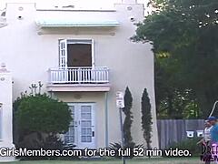 gorgeous brunette model strips in lingerie for her first solo shoot