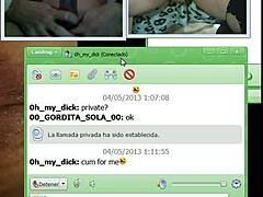 negro anaconda jerks off with prostitute on webcam, gives her cum and she cums asking for more