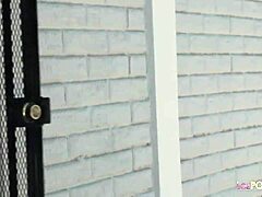 Blonde Sammie Rhodes Licks And Vibrates Her Lesbian Friend's Big Tits On Sofa