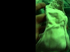 smelling used lace panties and masturbating to pussy and cock