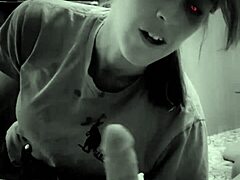 Danielle Roy rides Cody Beasley's monster cock in reverse cowgirl, then delivers sexy blowjob like tornado