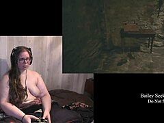 Naked BBW Plays Resident Evil Village Part 7 With Tattoos And Piercings