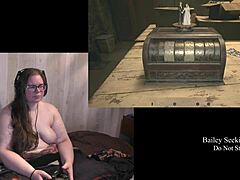 Naked BBW Plays Resident Evil Village Part 7 With Tattoos And Piercings