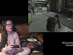 naked brunette with tattoos plays game left behind part 3