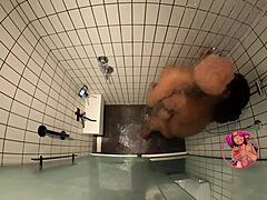 Ebony anime cosplayer says, fuck me in the shower now