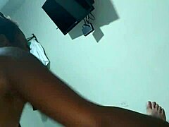 Intense homemade fucking with ebony teen bent over in doggystyle and missionary creampie