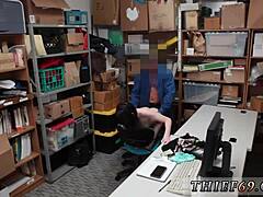 Police officer brings two females to the back apartment for some fun.