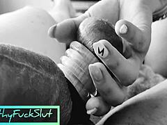 Tattooed Black Girl Stretches Balls in Blowjob and Reverse Cowgirl