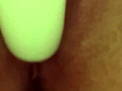 pussy gets fucked by dildo until squirting hard