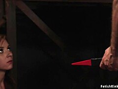 tradesman ties up brunette and fucks her hard in rough play