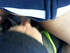 Intense blowjob in the car during work hours