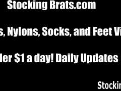 i’m obsessed with licking her toes through those sexy stockings, man