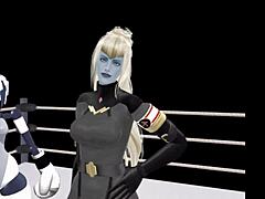 in the pov view, the boxing sexbot engages in intense sexual activity with the user, delivering powerful thrusts and sensations