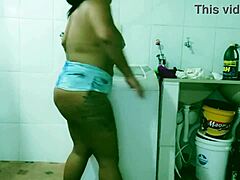 maid cleans up and shows boss a video