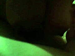 The big tit teen eagerly takes cum in her mouth during the blowjob