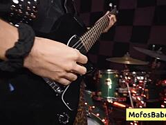 Natural busty brunette teen Nia Bleu gets nasty facial from Brett Maker